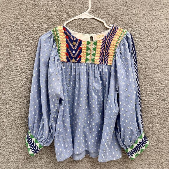 Verb by Pallavi Singhee Rhapsody Embroidered Blouse S Small Multicolor BOHO - Picture 2 of 15